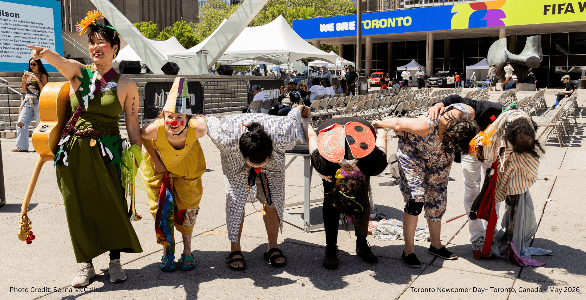 Nomad Clown Caravan | NCC | Alireza Keymanesh | Toronto | Nathan Phillips Square | Toronto Newcomer Day | Selina McCallum