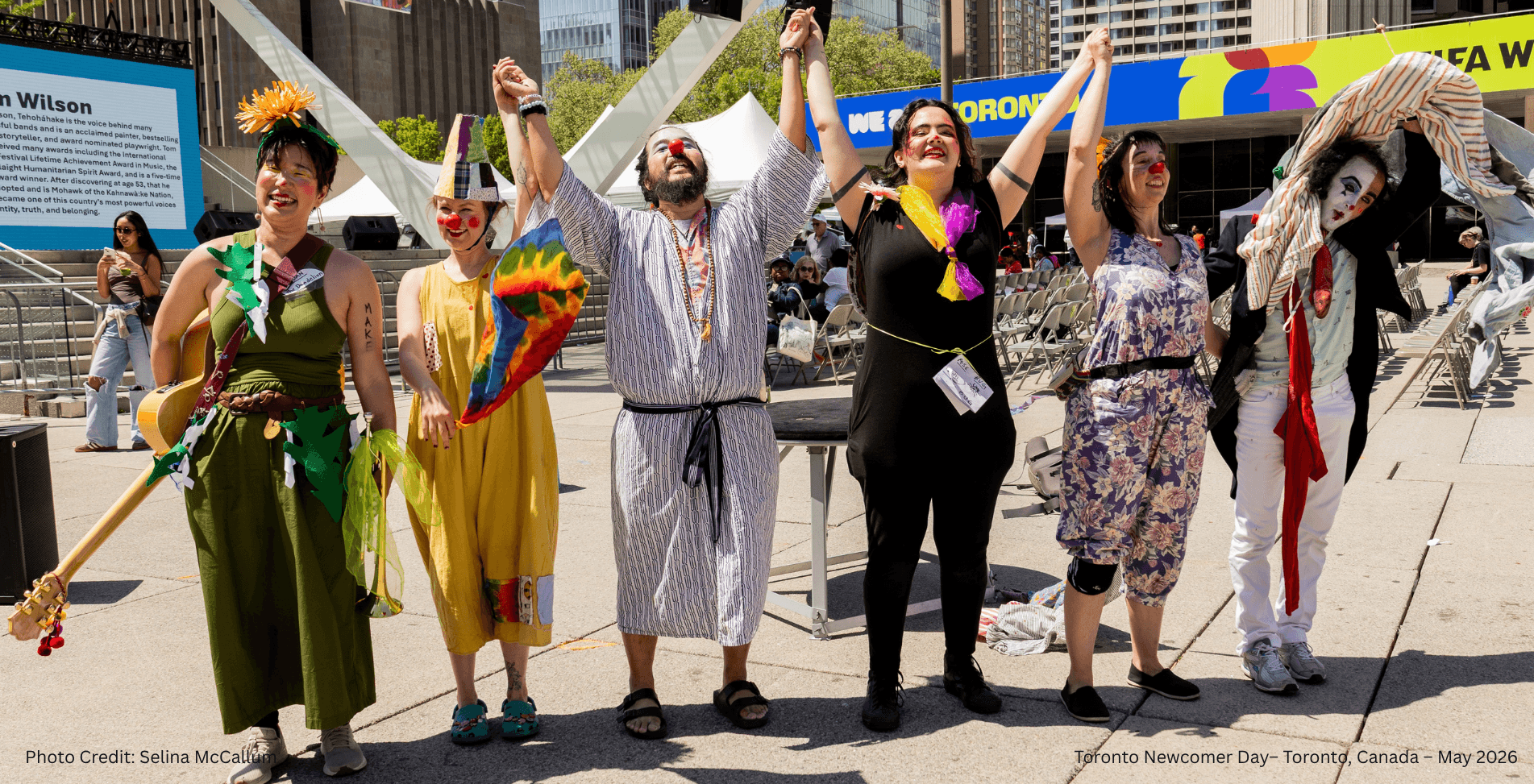 Nomad Clown Caravan | NCC | Alireza Keymanesh | Toronto | Nathan Phillips Square | Toronto Newcomer Day | Selina McCallum